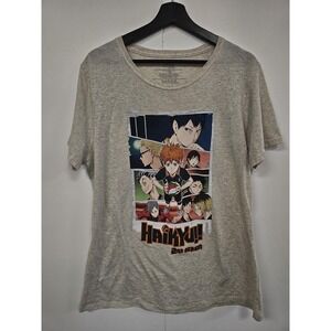 Haikyuu!! Shirt Womens XL Gray Crunchyroll 2nd Season Anime Graphic Tee T-Shirt